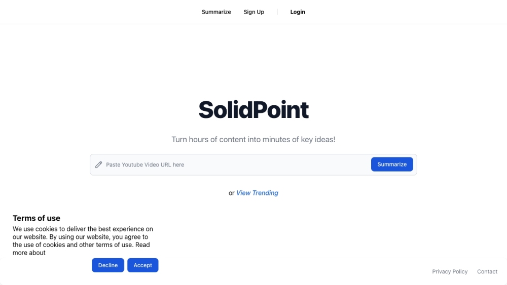 SolidPoint：SolidPoint 通过将冗长的视频压缩为内容丰富的摘要来帮助用户节省时间。