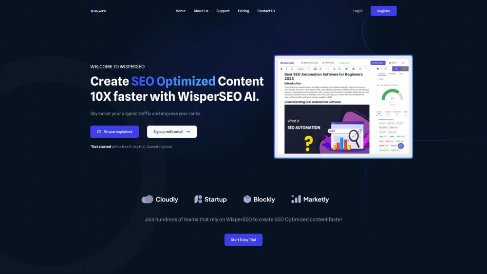 WisperSEO：人工智能驱动的伴侣，可提供引人入胜且经过 SEO 优化的内容。