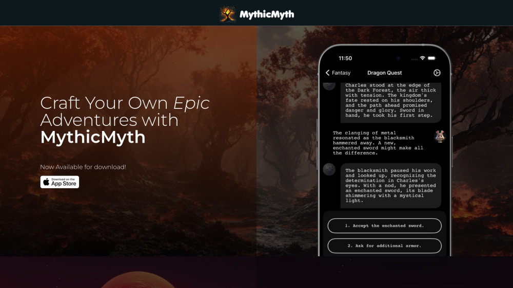 MythicMyth：基于用户选择的人工智能驱动的个性化故事讲述。