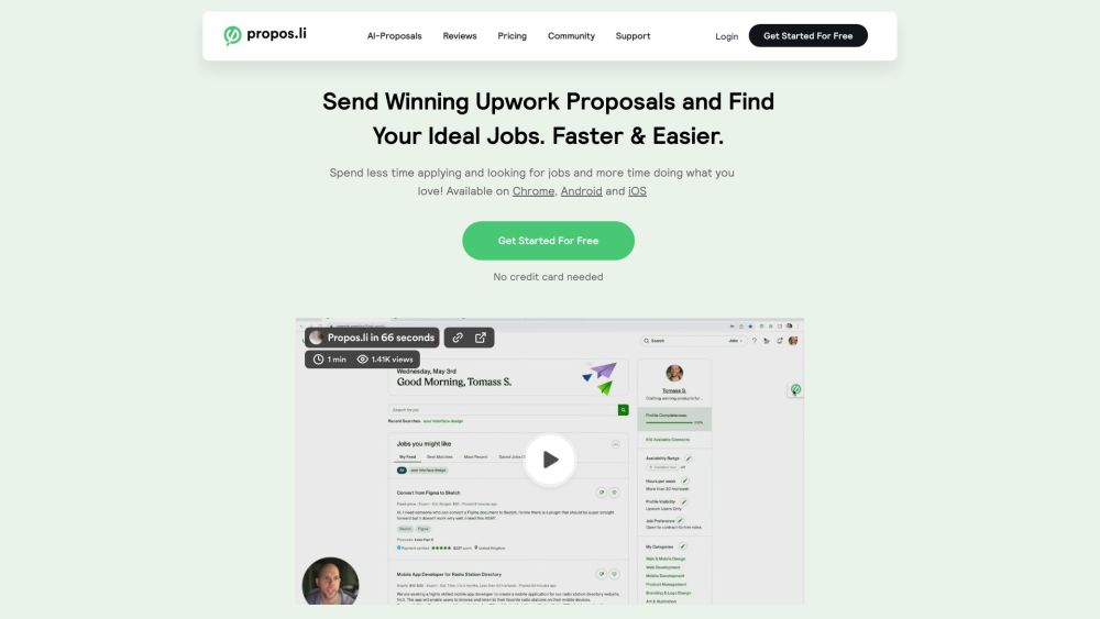 Proposli：发送获胜的 Upwork 提案并更快地找到理想的工作。