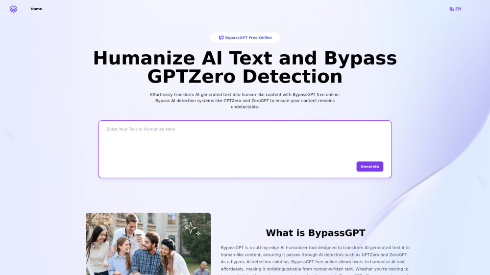 BypassGPT.co：免费 AI Text Humanizer：人性化 AI 文本并轻松绕过 AI 检测工具