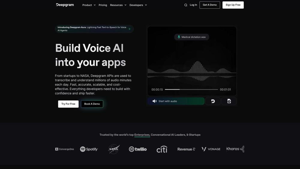 Deepgram Voice AI：由 Deepgram 语音 AI 模型提供支持的实时语音转文本和文本转语音 API