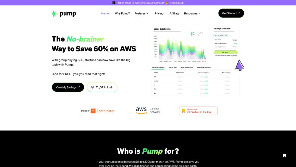 Pump：一种由 AI 驱动的解决方案，可节省高达 60% 的 AWS 成本。