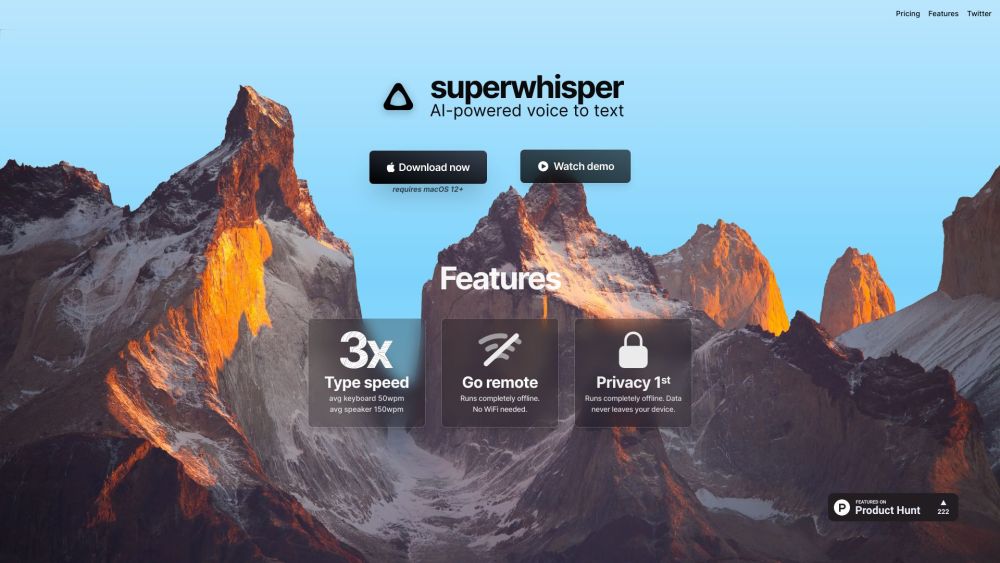 SuperWhisper：SuperWhisper 是一款由 AI 支持的 macOS 语音转文本应用程序。