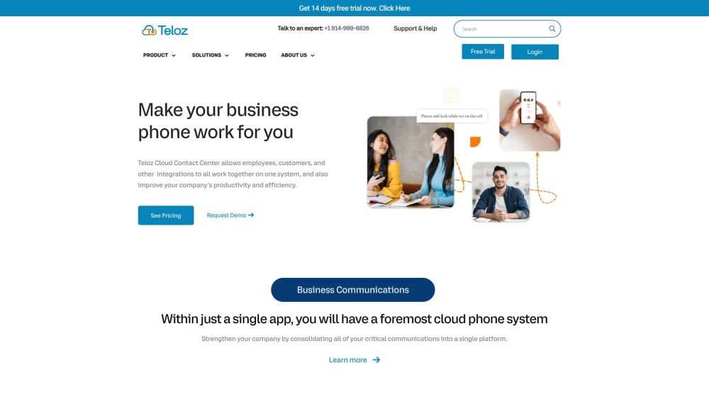 Teloz：Teloz 提供具有先进联络中心功能的基于云的通信解决方案。