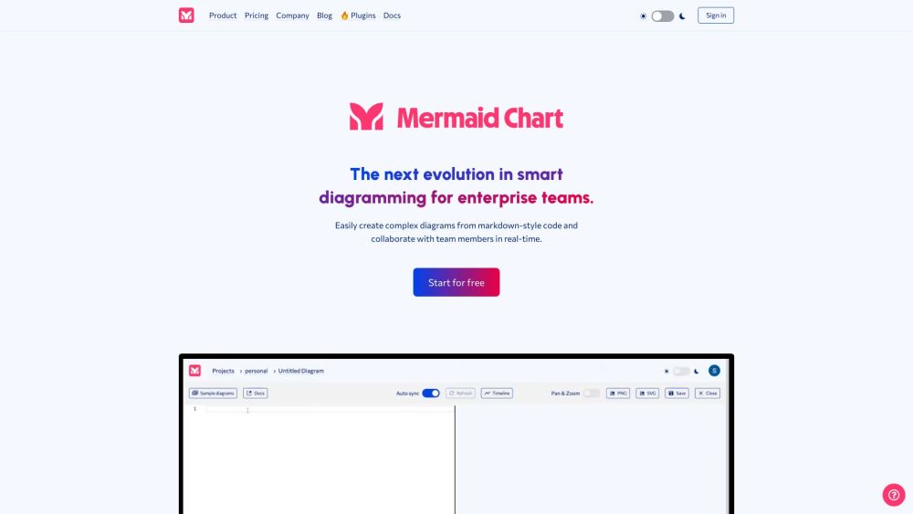 Mermaid Chart：使用人工智能进行可视化图表的协作图表平台。