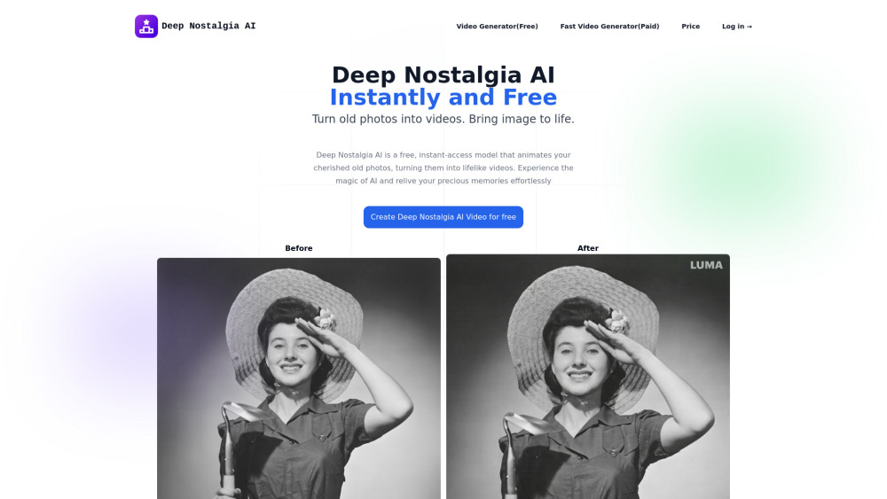Deep Nostalgia AI：将旧照片动画化为视频的人工智能工具