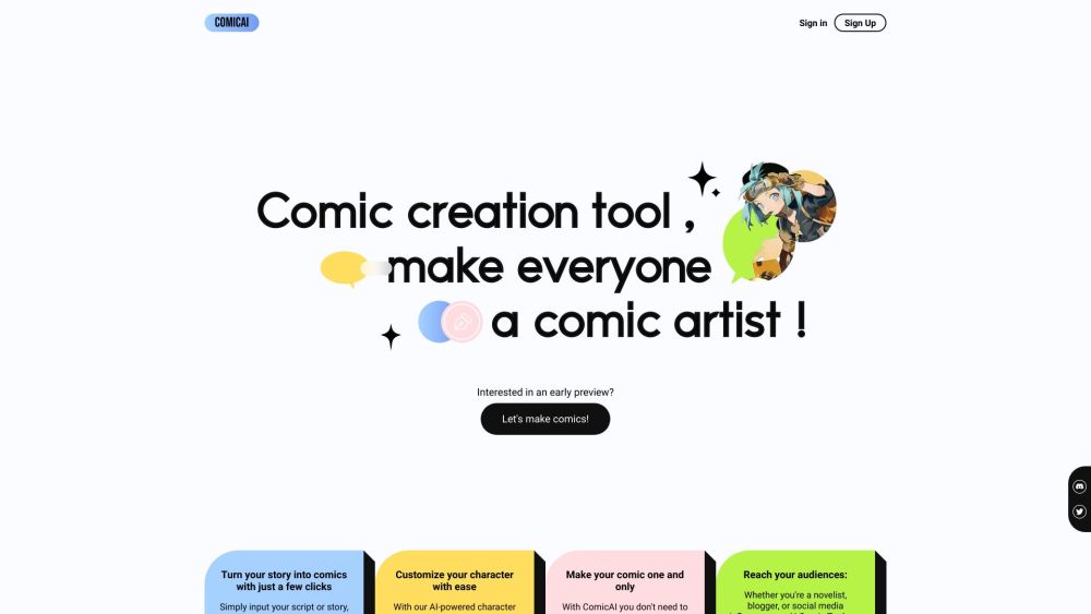 Comicai：使用 Comicai 网站创建和定制漫画和插图。