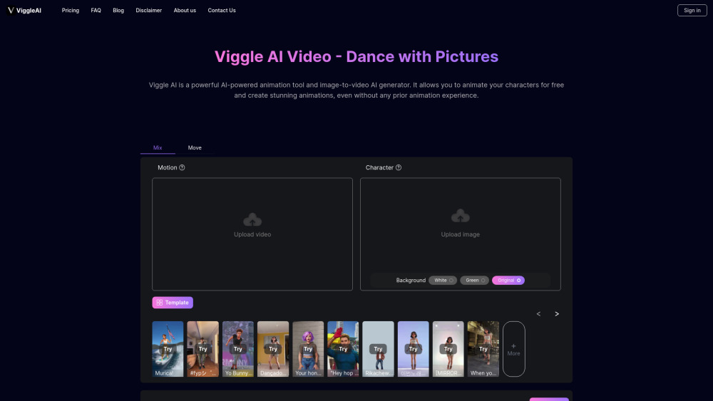 Viggle AI：人工智能图像到视频生成器