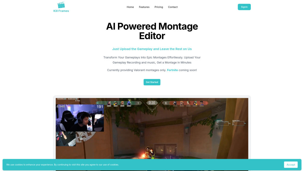 Kill Frames：《Valorant》游戏录制的 AI 蒙太奇编辑器。