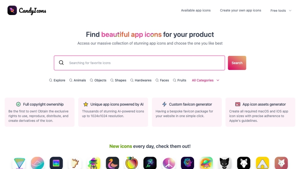 CandyIcons：使用 CandyIcons AI 应用程序图标生成器生成令人惊叹的应用程序图标。