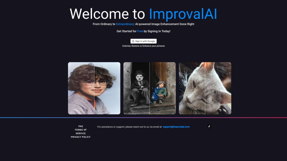 ImprovalAI：使用 AI 恢复、着色和改进图片。生成未来的儿童照片。