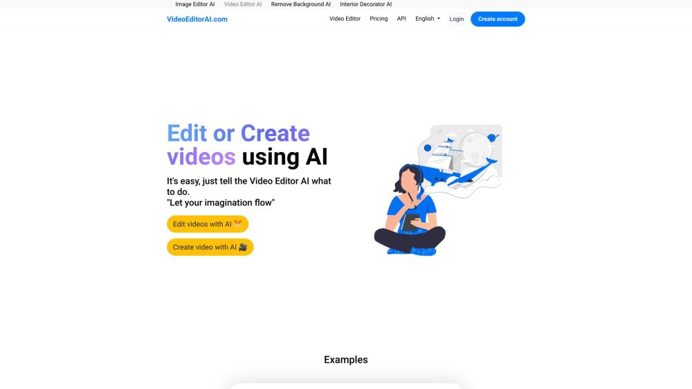 Video Editor AI：在线平台Video Editor AI，让用户可以使用人工智能编辑或创建视频。