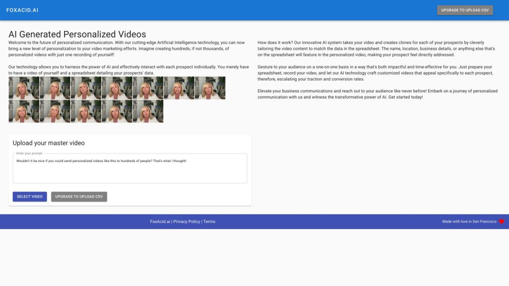 FoxAcid.ai：利用人工智能技术创建个性化视频。