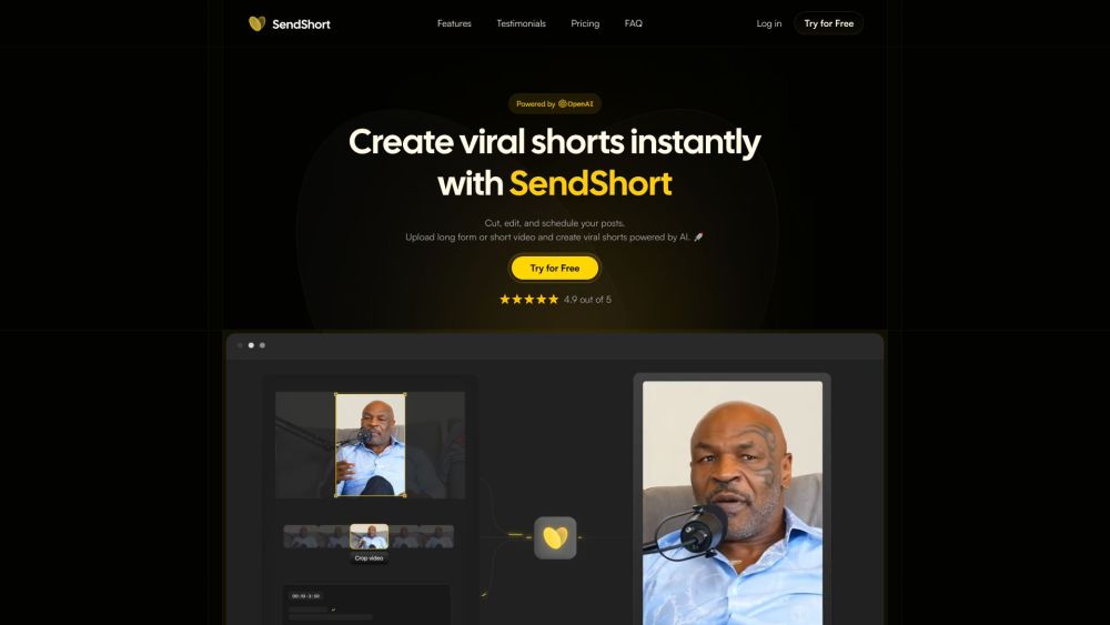 SendShort：利用人工智能驱动的视频编辑制作病毒短片。