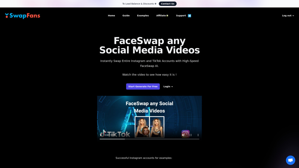 SwapFans：使用 AI 对任何社交媒体视频进行 FaceSwap