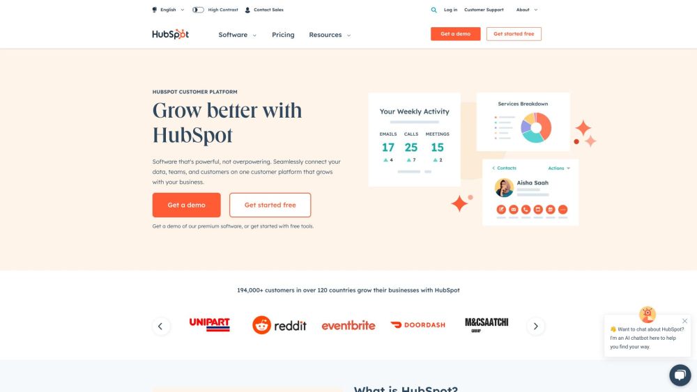 HubSpot：利用 HubSpot 的客户平台更快地发展您的业务。