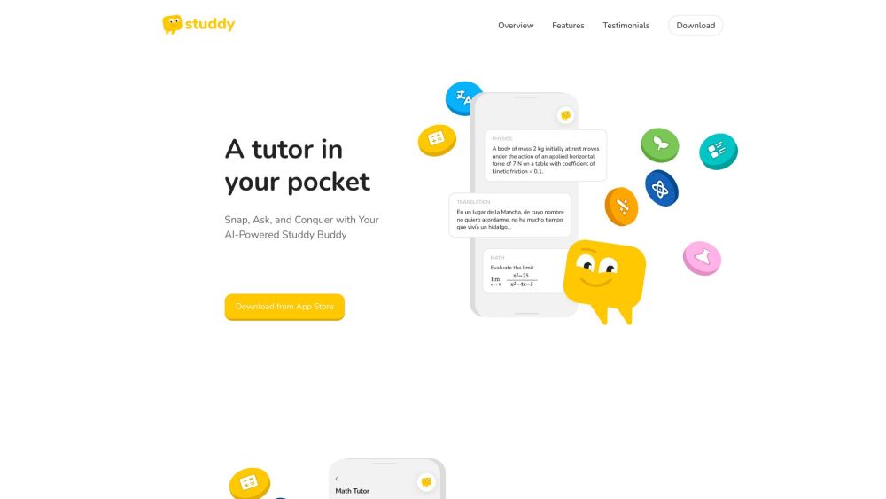 Studdy AI：即时家庭作业帮助的人工智能导师。