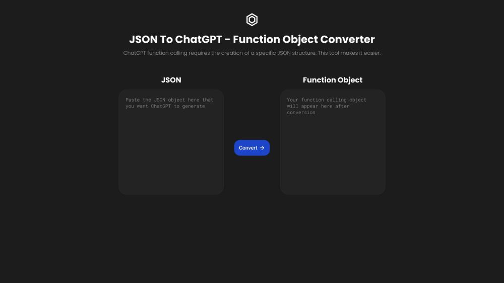 JSON 到 ChatGPT：在几秒钟内将 JSON 转换为 ChatGPT 函数调用。