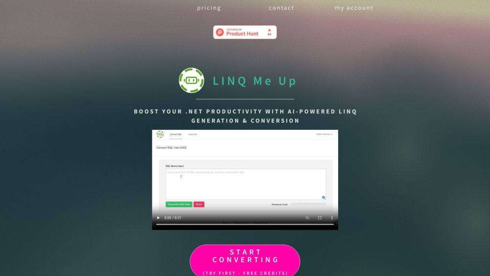 LINQ Me Up：通过 LINQ Me Up 的 AI 支持的 SQL 到 LINQ 转换和 LINQ 查询生成，节省时间并提高工作效率。