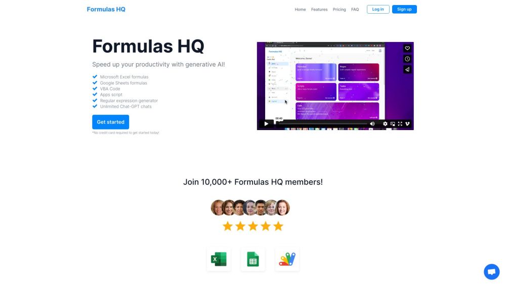 Formulas HQ：Excel 和 Google Sheets 公式的准确 AI。