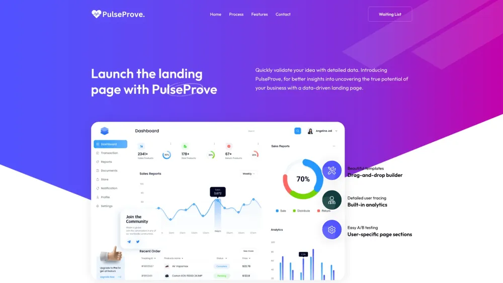 PulseProve：通过数据驱动的登陆页面验证想法。