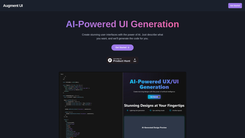 Augment UI：用于快速前端设计原型的人工智能平台。