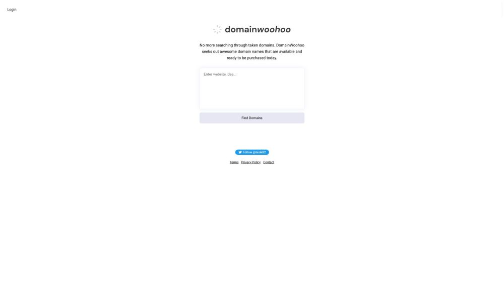 域名Woohoo | AI 域名查找器：DomainWoohoo 是一款基于 AI 的域名查找器，可轻松搜索和查找可用的精彩域名。
