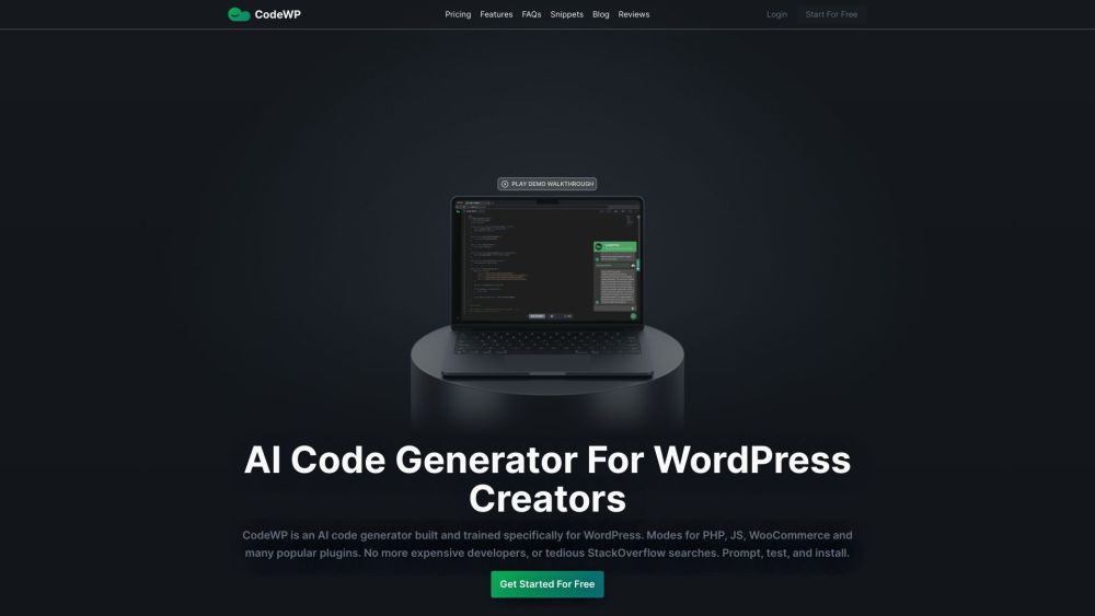 CodeWP - AI WordPress 代码生成器和助手：CodeWP 是适用于 WordPress 的 AI 代码生成器，使网站建设更快、更轻松。