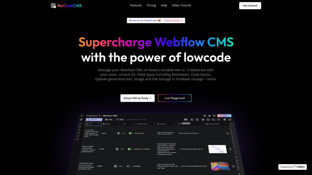 NocodeCMS：NocodeCMS 是一个用于管理 Webflow CMS 的平台，具有易于使用的界面。