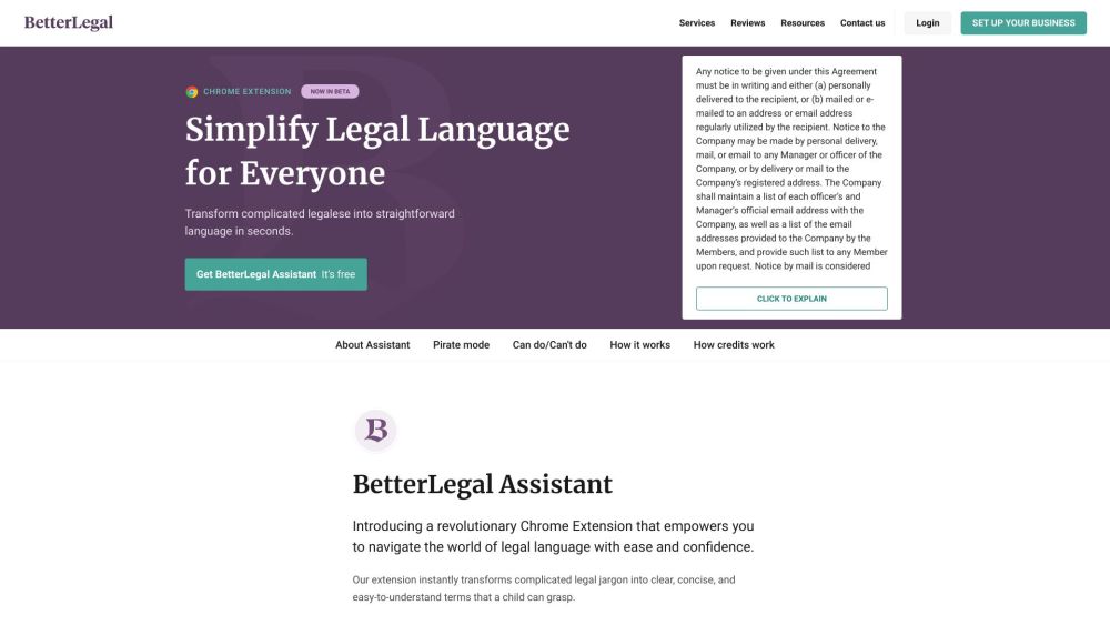 BetterLegal：通过 BetterLegal 网站快速设立有限责任公司或公司。