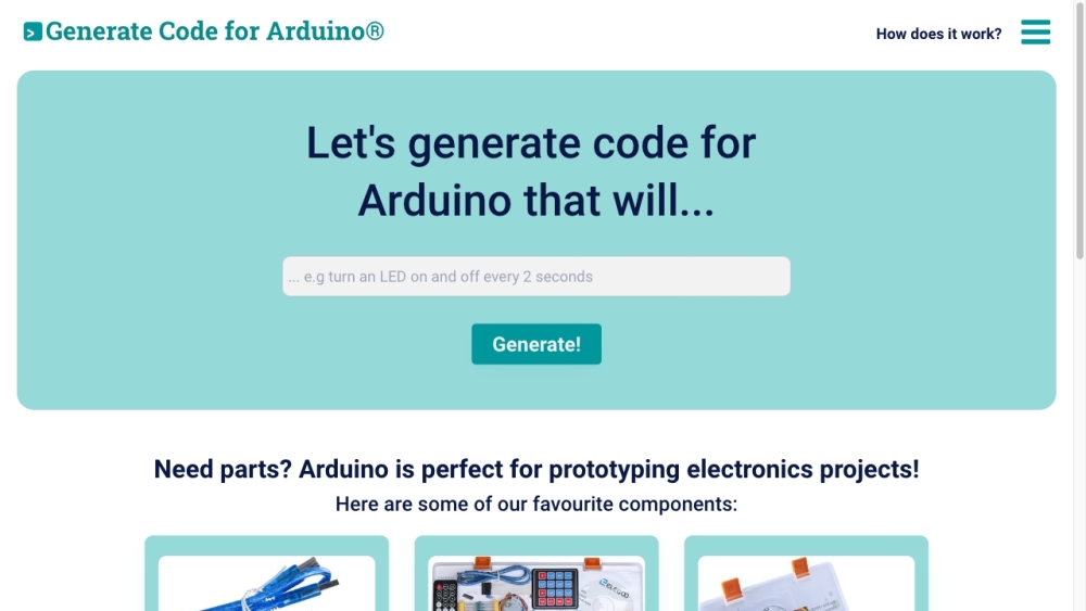 Arduino 代码生成器：人工智能驱动的网站一键生成 Arduino 代码，简化项目开发。