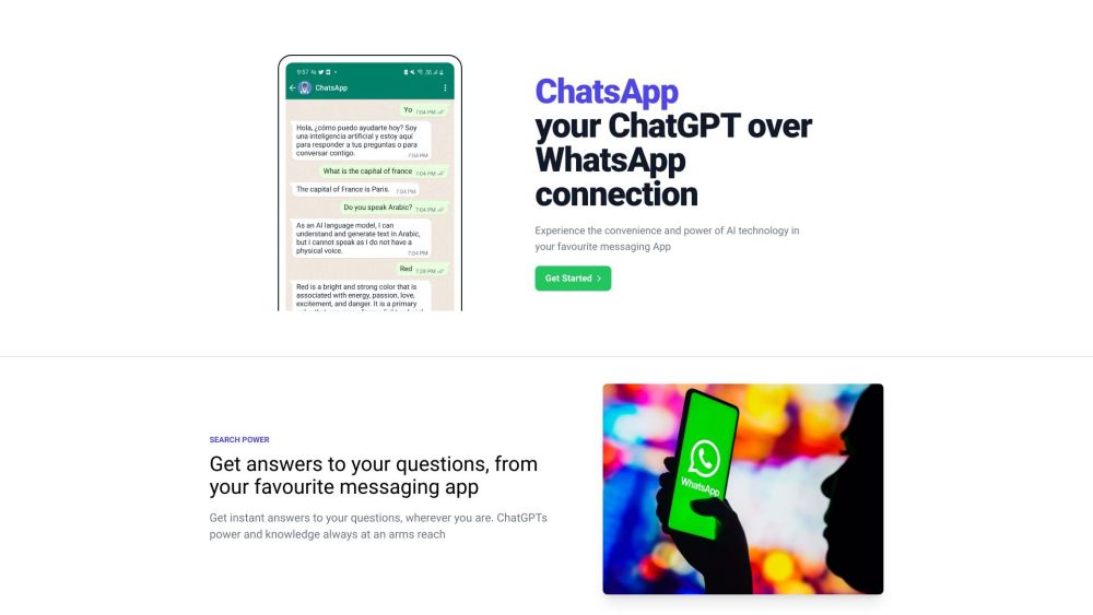 ChatsApp：ChatsApp 使用户能够在 WhatsApp 上与 AI 助手 ChatGPT 连接，以增强沟通。